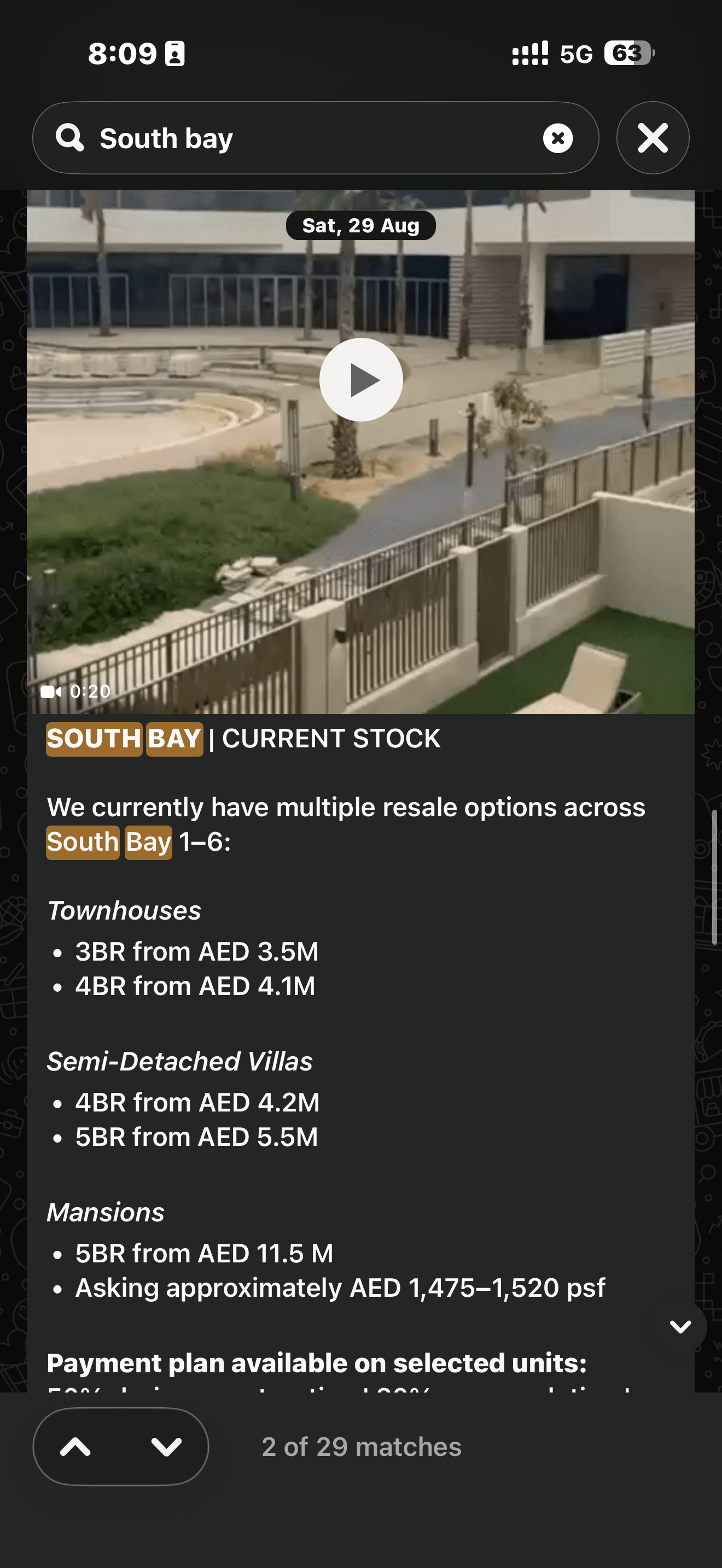 Seeking Dubai original South Bay community post, 2026-08-29: The August resale update.