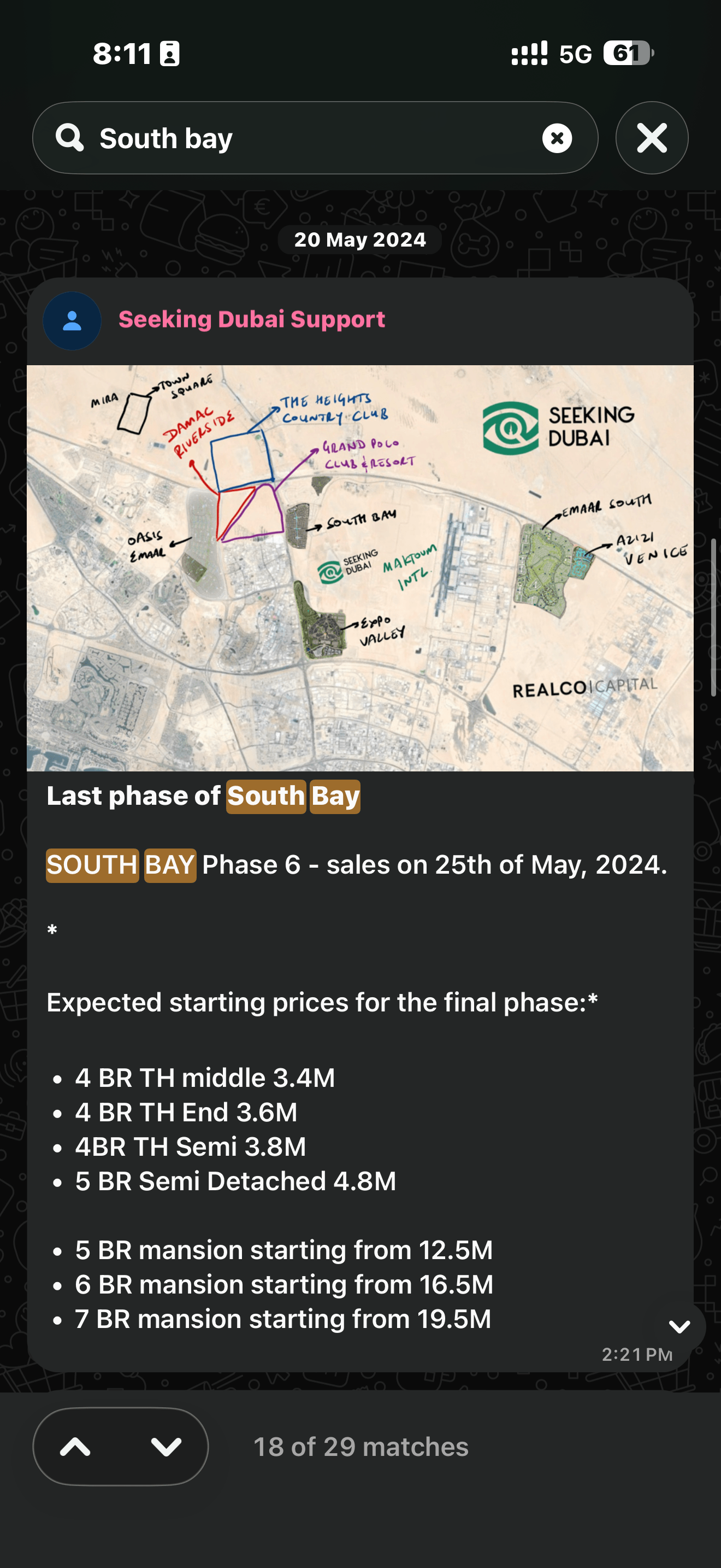 Seeking Dubai original South Bay community post, 2024-05-20: Before the final release.