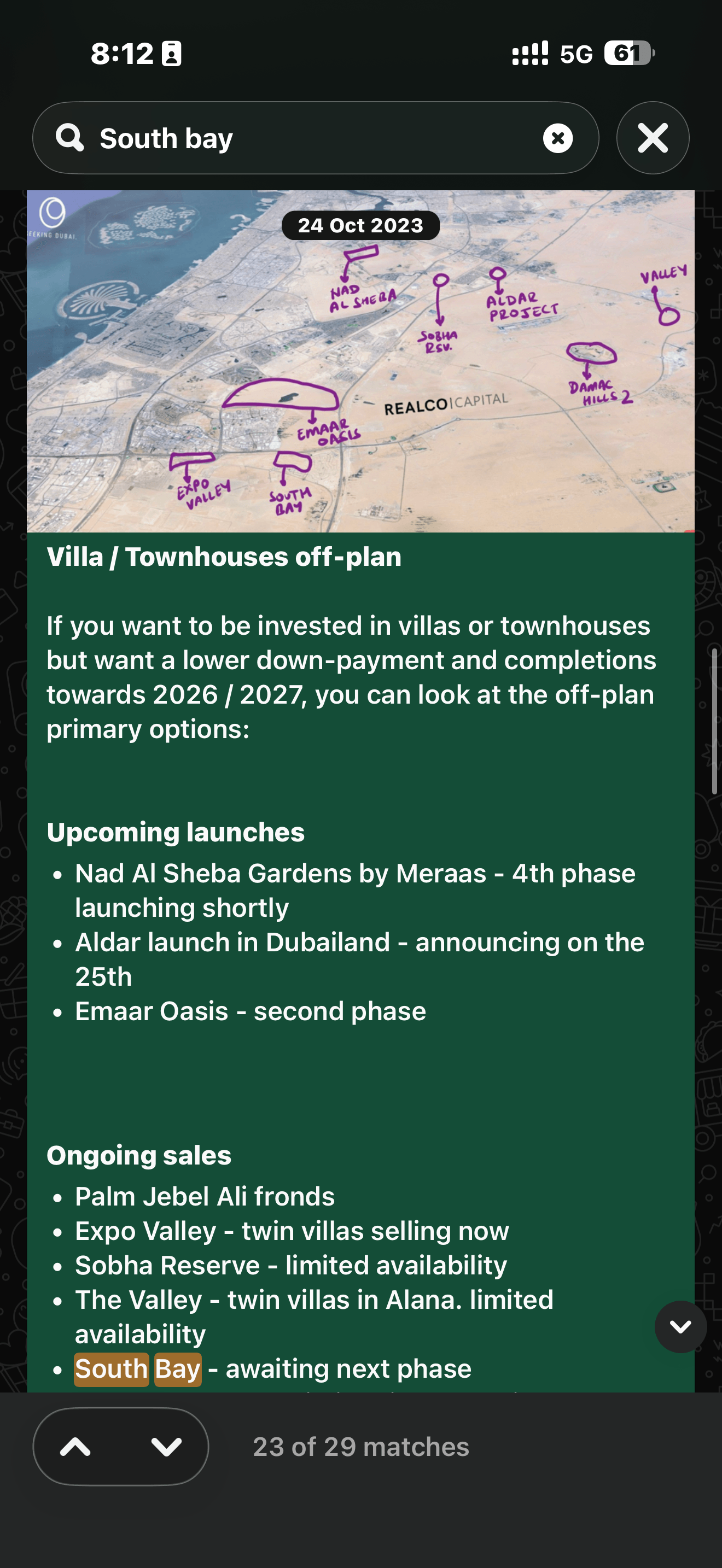 Seeking Dubai original South Bay community post, 2023-10-24: Waiting for the next release.