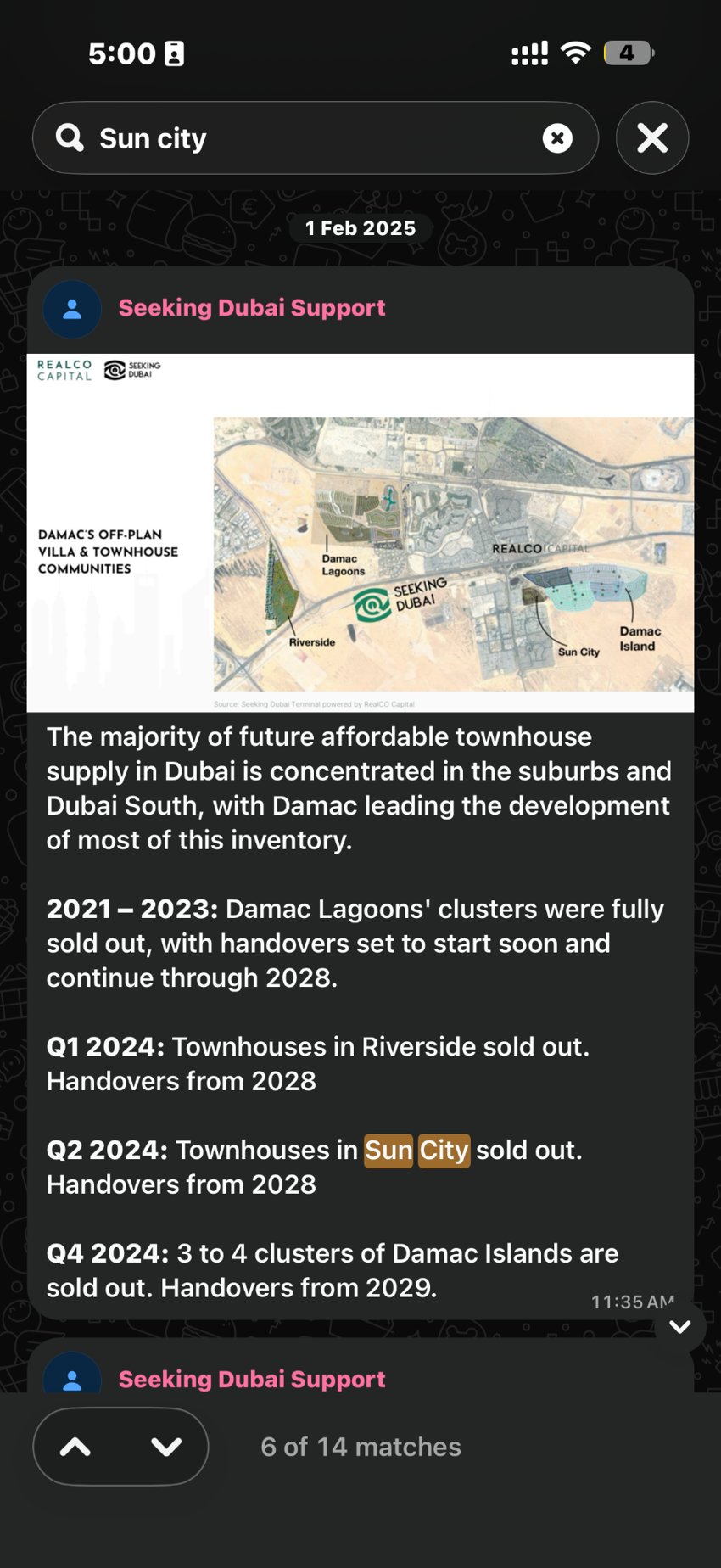 Seeking Dubai original 1 February 2025 post on DAMAC townhouse supply and expected handovers