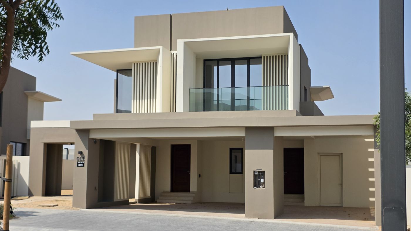 Jebel Ali Village villas · Representative site photo, September 2026