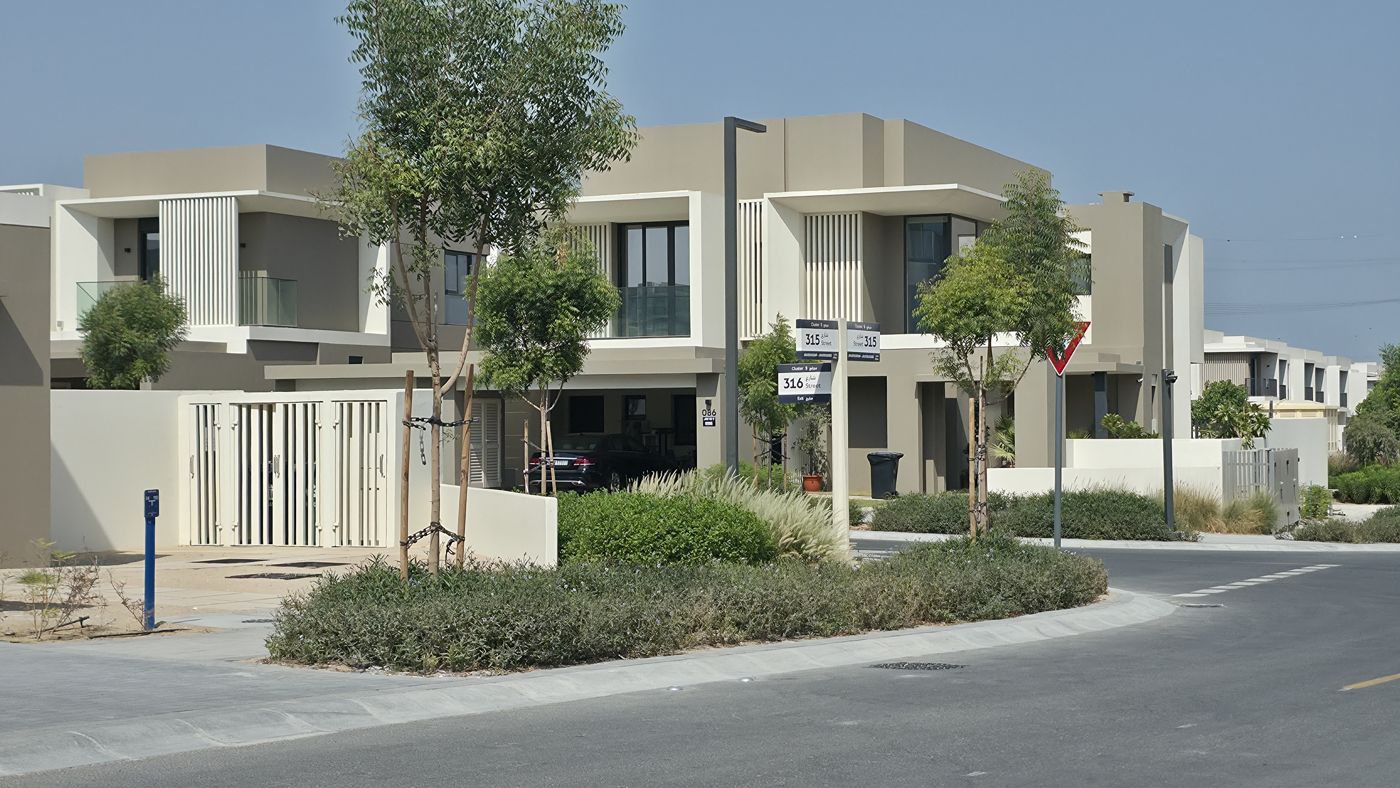 Jebel Ali Village villas · Representative site photo, September 2026