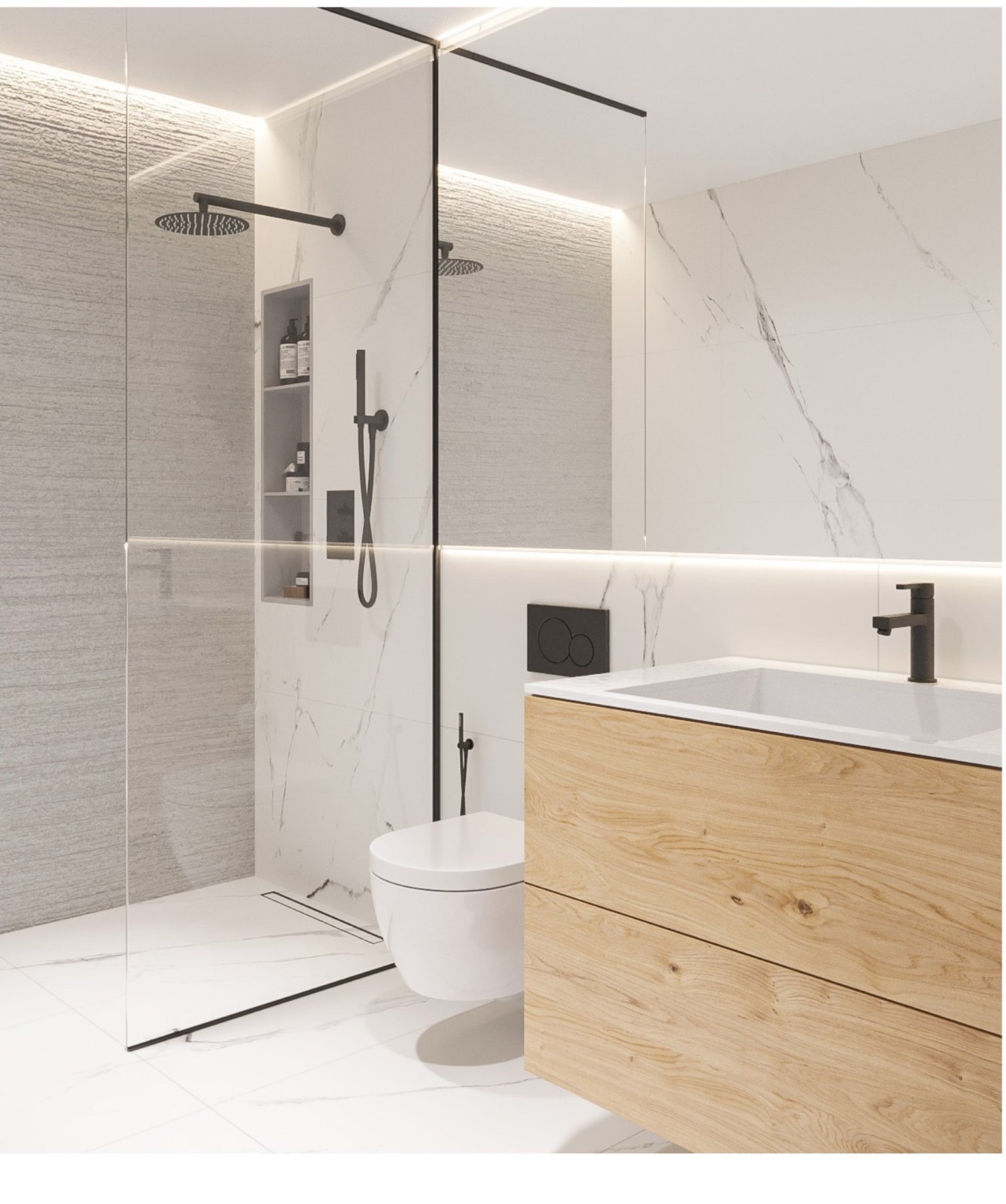 Bathroom — developer render, representative of Hillside interiors, not this exact unit.